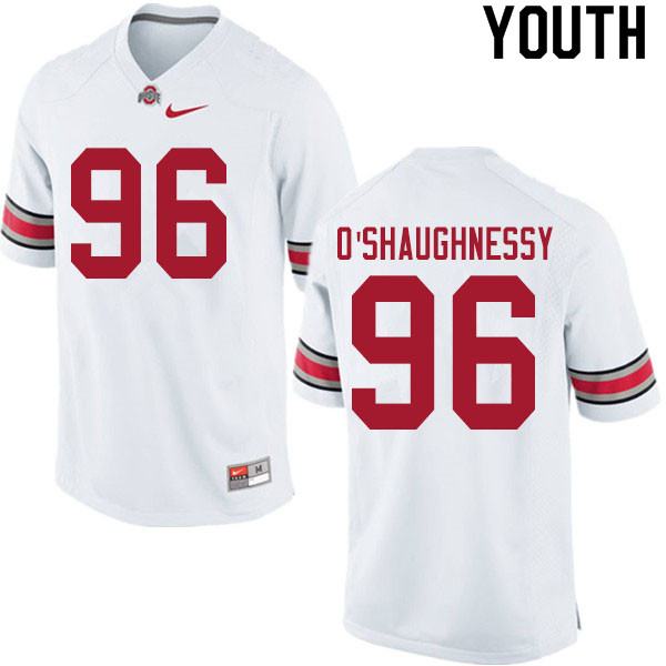 Ohio State Buckeyes Michael O'Shaughnessy Youth #96 White Authentic Stitched College Football Jersey